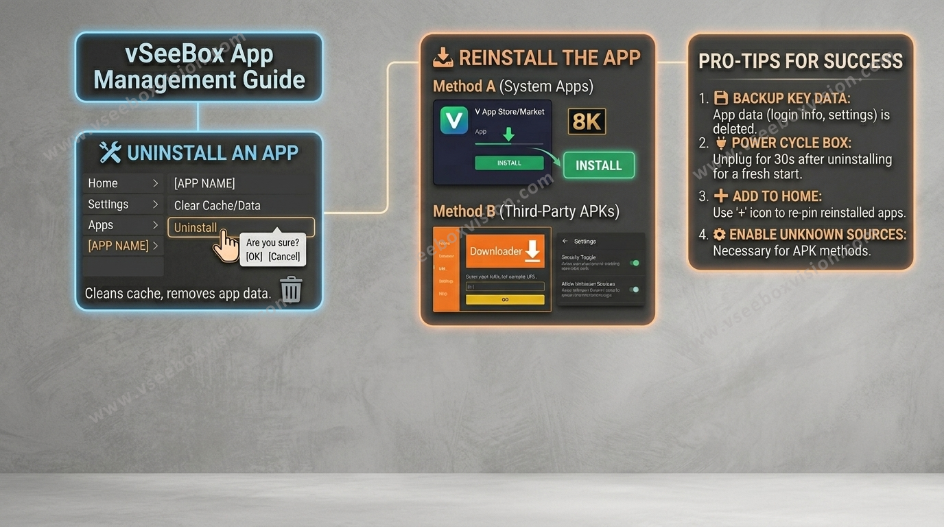 How to Uninstall and Reinstall an App on vSeeBox？