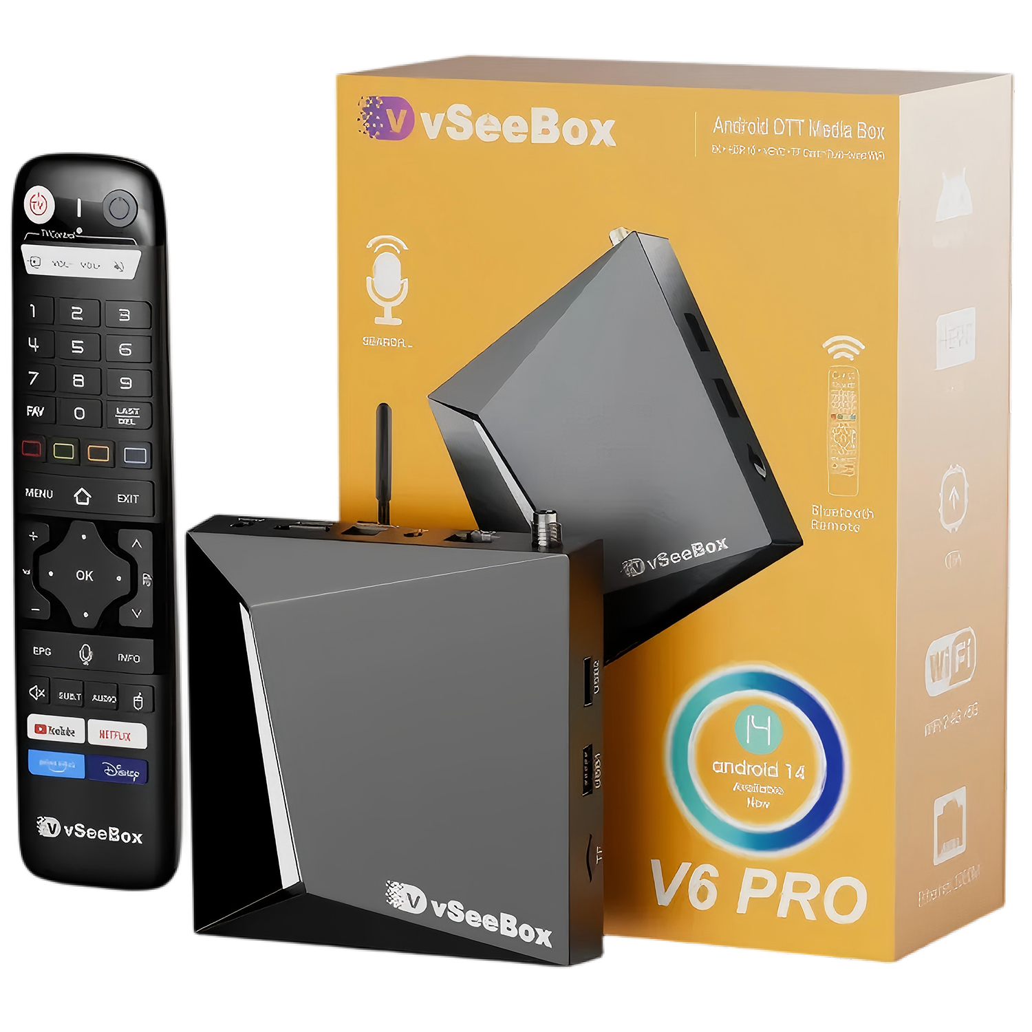 vSeeBox V6 Pro with Extra Parts(Backlit Keyboard, USB Hub, 64G TF Cards..)