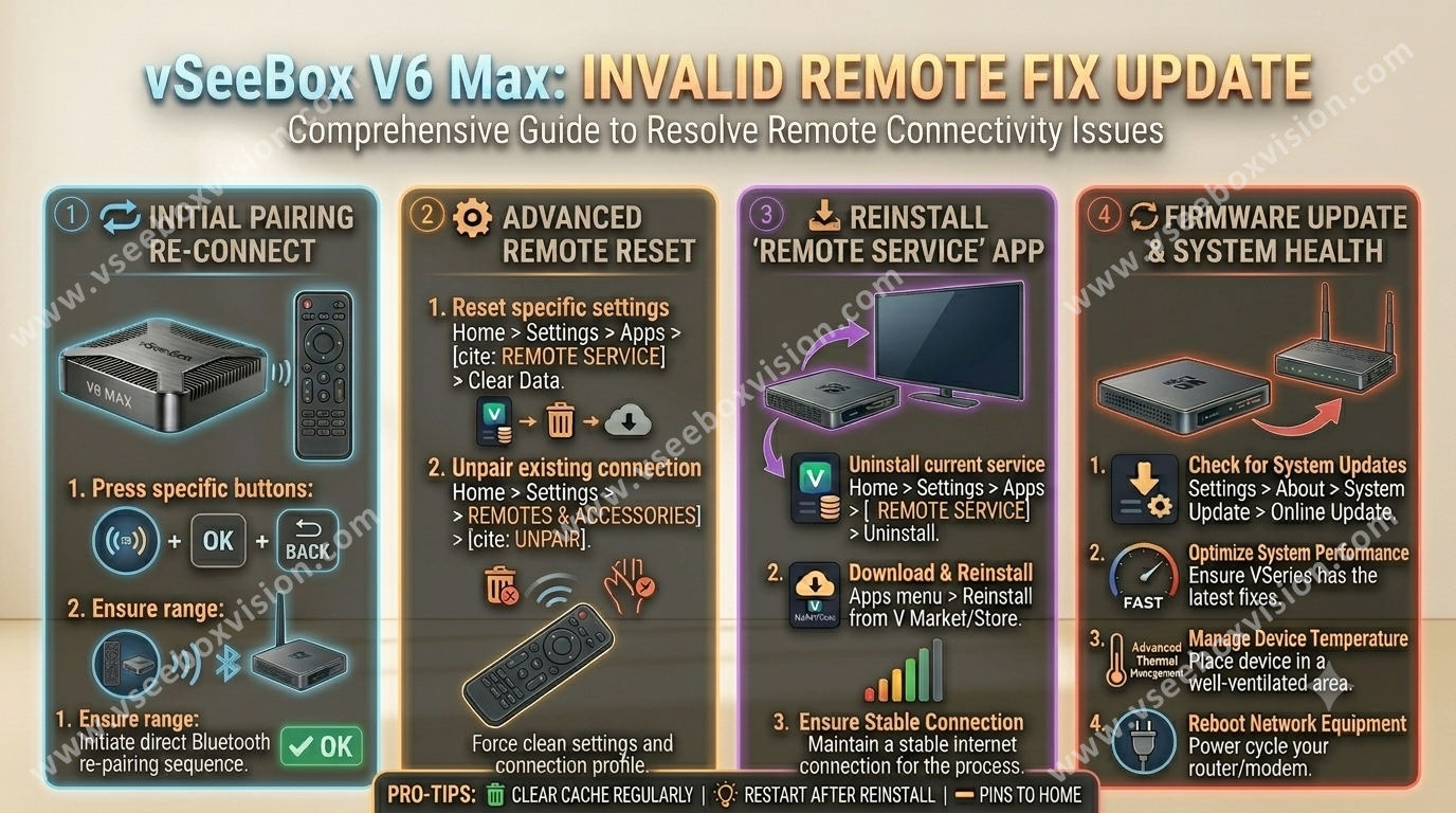 vSeeBox V6 Max: Invalid Remote FiX UPDATE