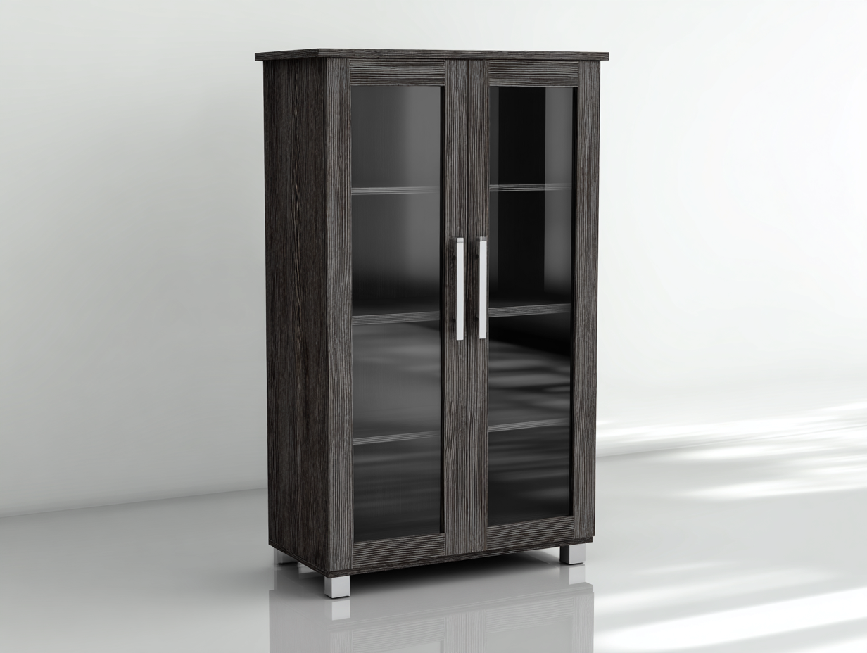 Vitrinen - Holz-Glas - 96x40x168 cm - Dunkelgrau - modern-Sadorlanest