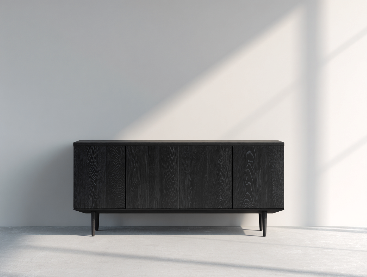 Dielenschränke - Holz - 174x43x77 cm - Schwarz - Moderner Linearstil-Sadorlanest