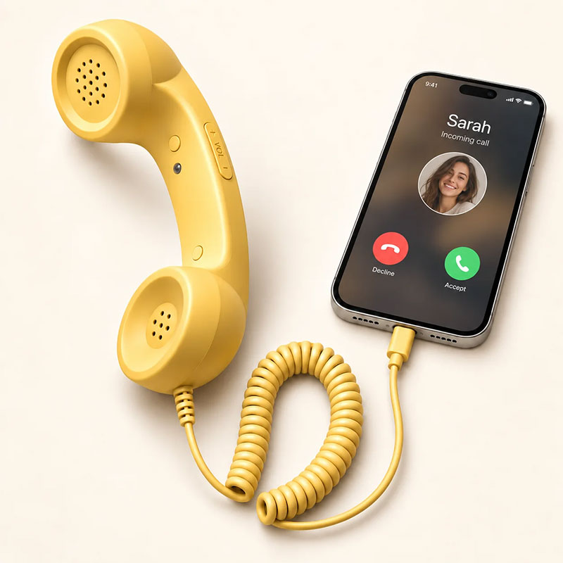 📞 Retro Revival – 49% Off | Wired Phone Handset for Smartphones