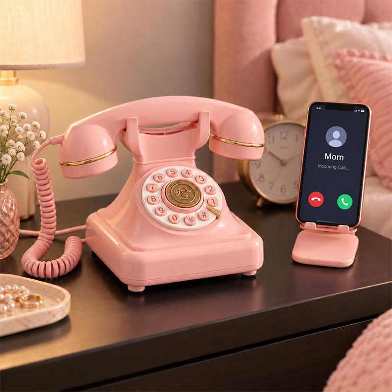 ☎️ Retro Bluetooth Phone – Vintage Style, Modern Calls ✨
