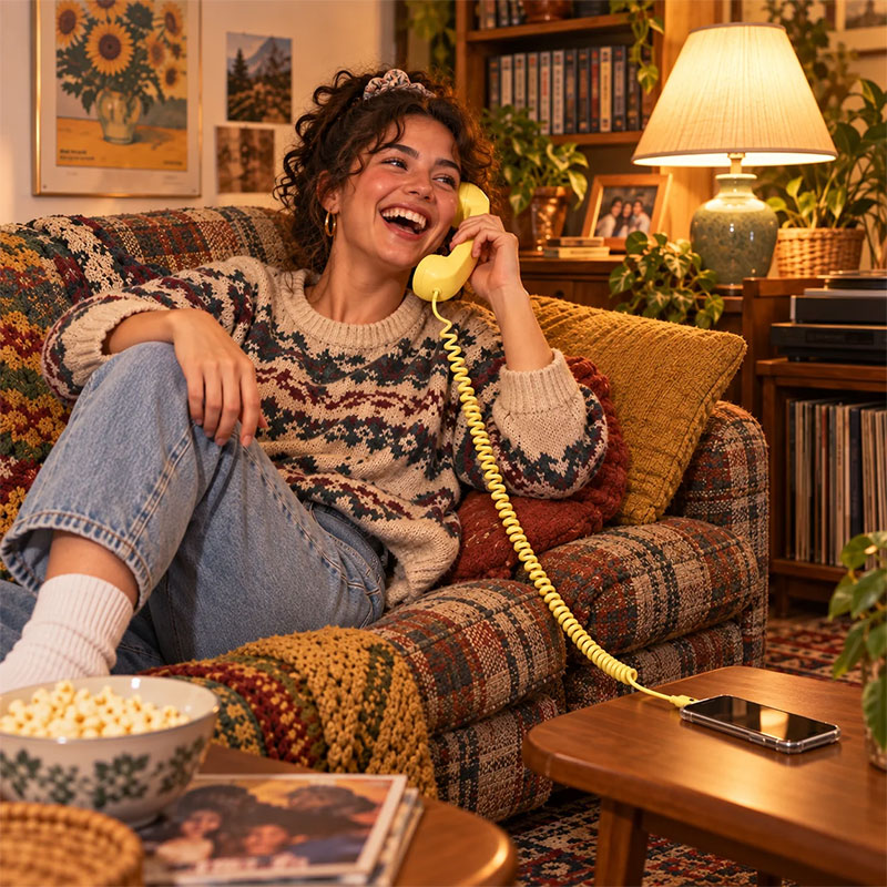 📞 Retro Revival – 49% Off | Wired Phone Handset for Smartphones