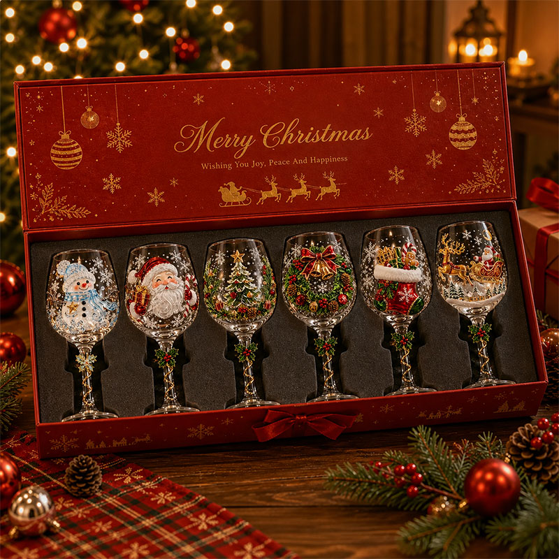 🎄 Last Day Christmas Sale 49% OFF – Handcrafted 3D Wine Glass Collection & Gift Box Set 🎁