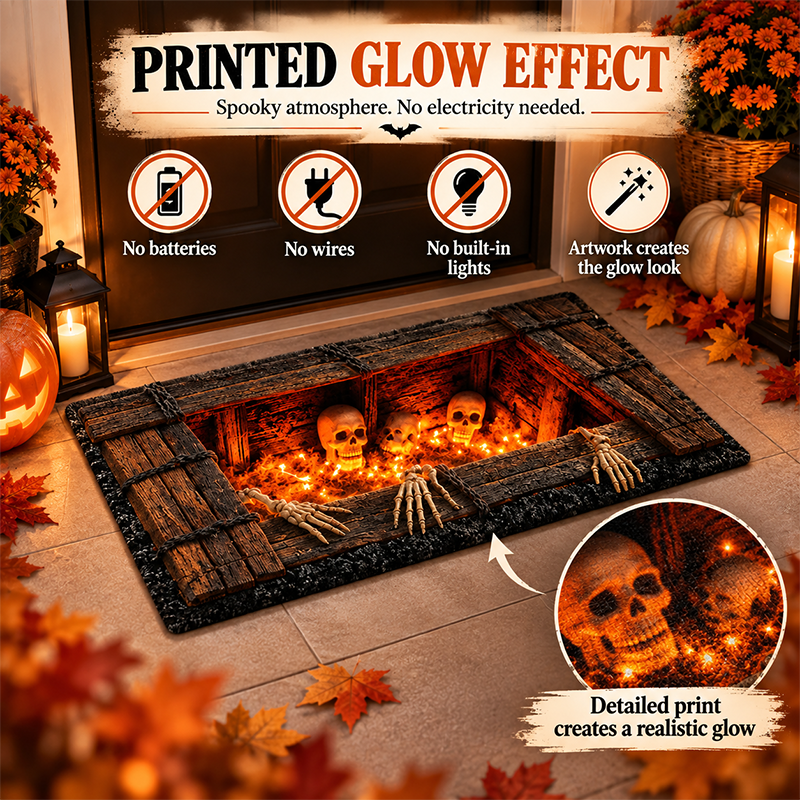 3D Halloween Optical Illusion Mat | Spooky Doorway Décor 🎃