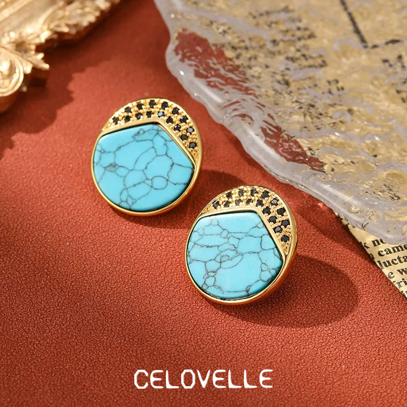 Isolde Muse Geometric Turquoise-Tone Drop Earrings product image 1