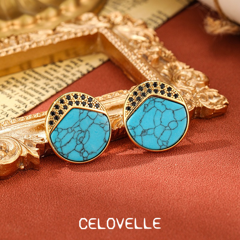 Isolde Muse Geometric Turquoise-Tone Drop Earrings product image 5