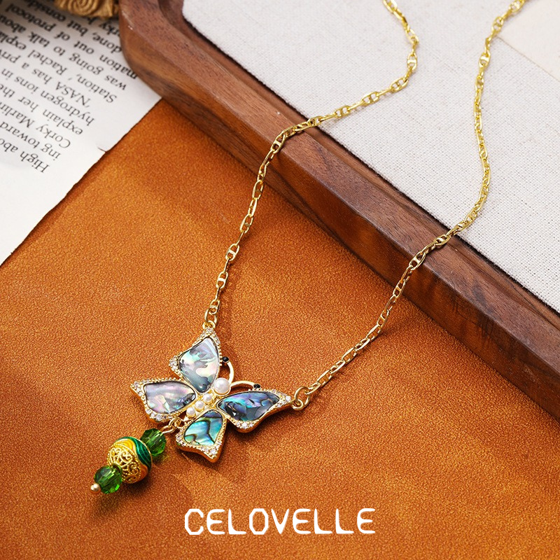 Rosalie Nocturne Butterfly Fringe Pendant Necklace product image 4
