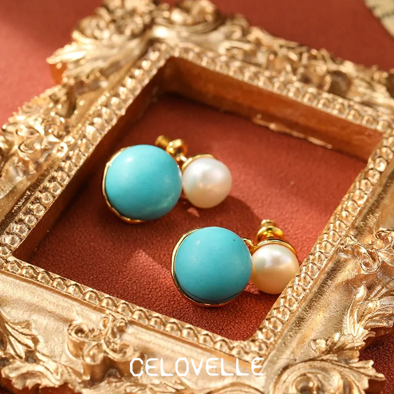 Isolde Bloom Pearl Turquoise-Tone Drop Earrings product image 2