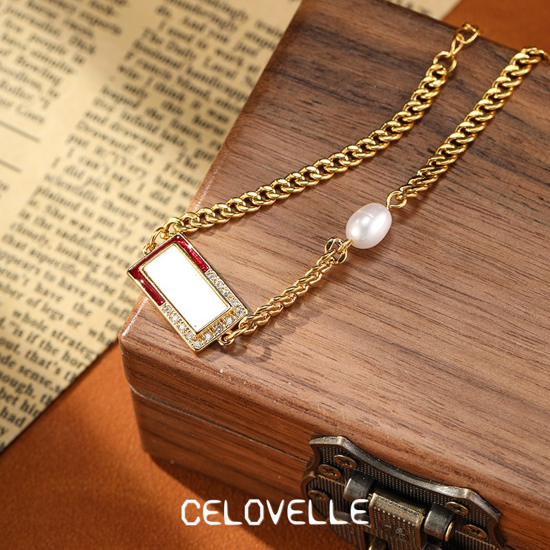 Amara Reverie Pearl Geometric Chain Bracelet product image 8