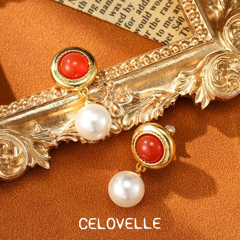 Marielle Nocturne Pearl Garnet-Tone Stud Earrings product image 2