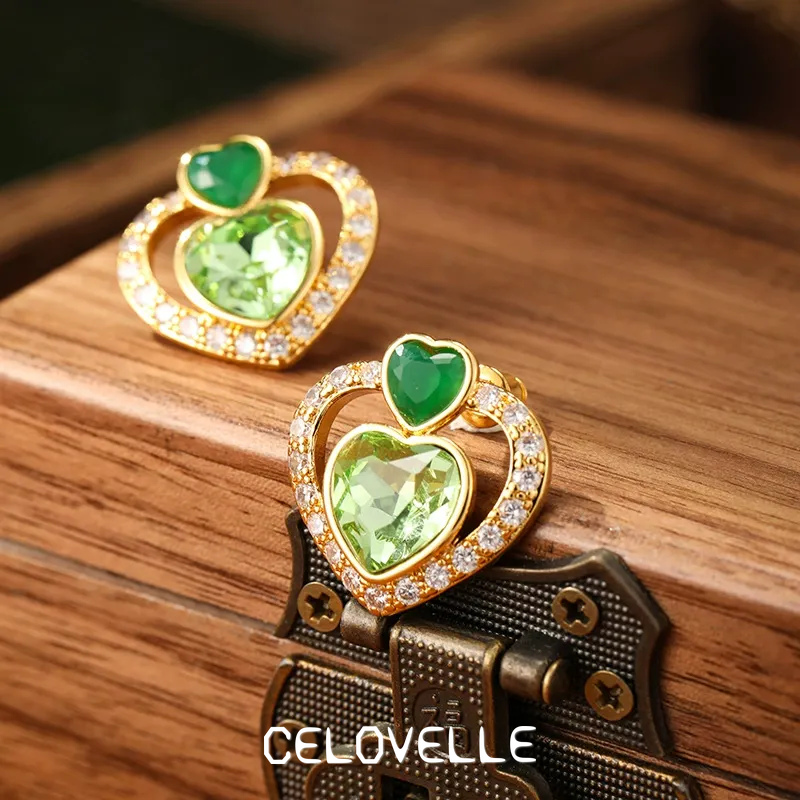 Lucienne Petal Heart Crystal Stud Earrings product image 1