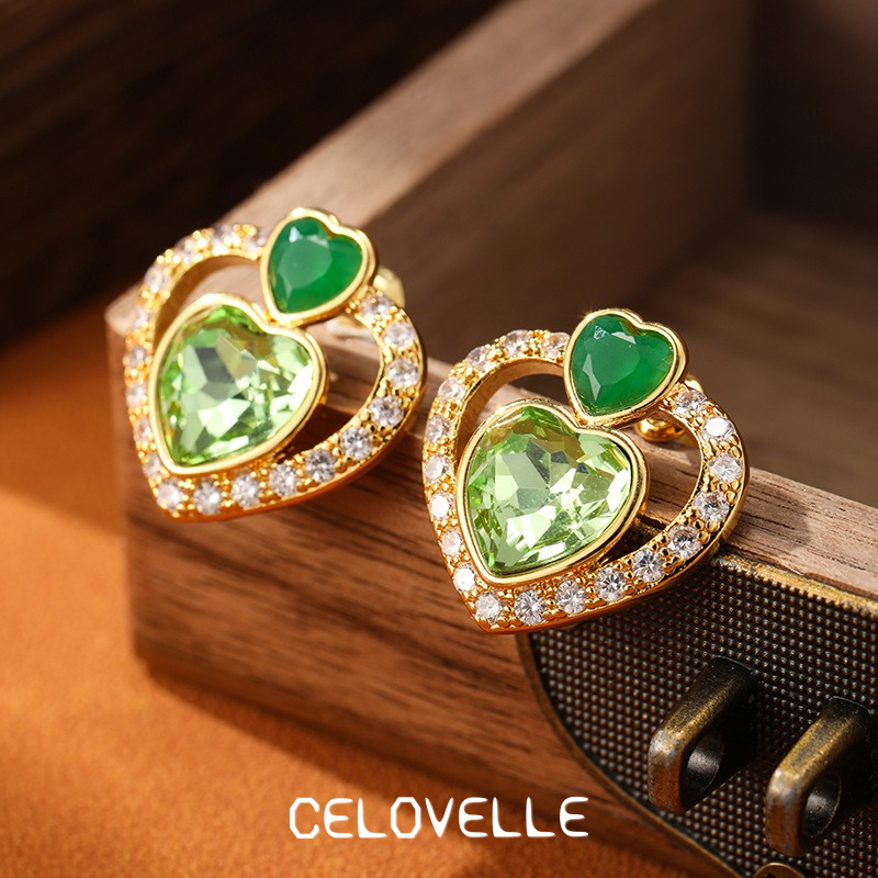 Lucienne Petal Heart Crystal Stud Earrings product image 7
