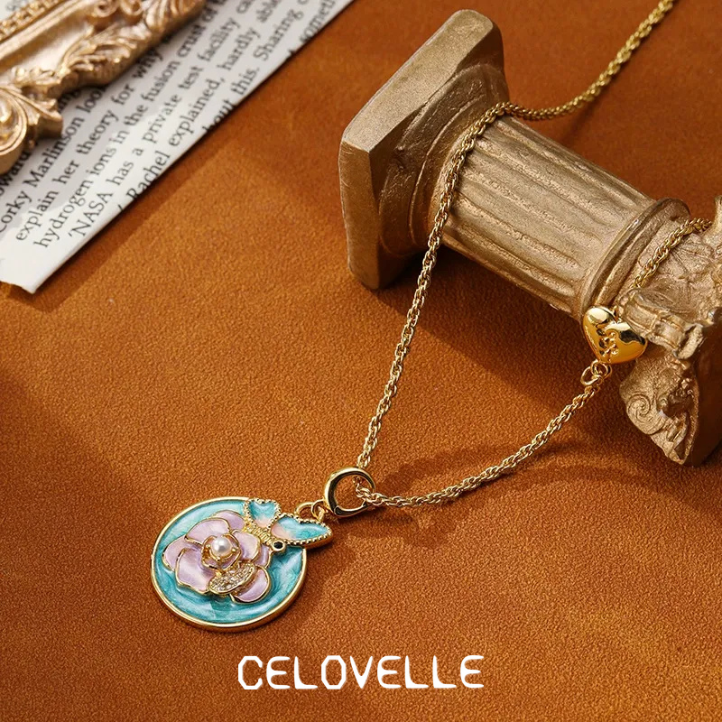 Valentina Halo Butterfly Floral Pendant Necklace product image 1