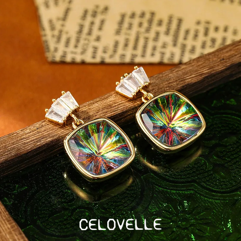Rosalie Petal Geometric Crystal Drop Earrings product image 1