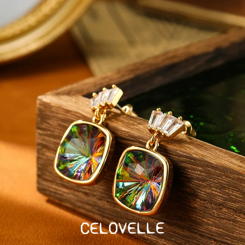 Rosalie Petal Geometric Crystal Drop Earrings product image 2