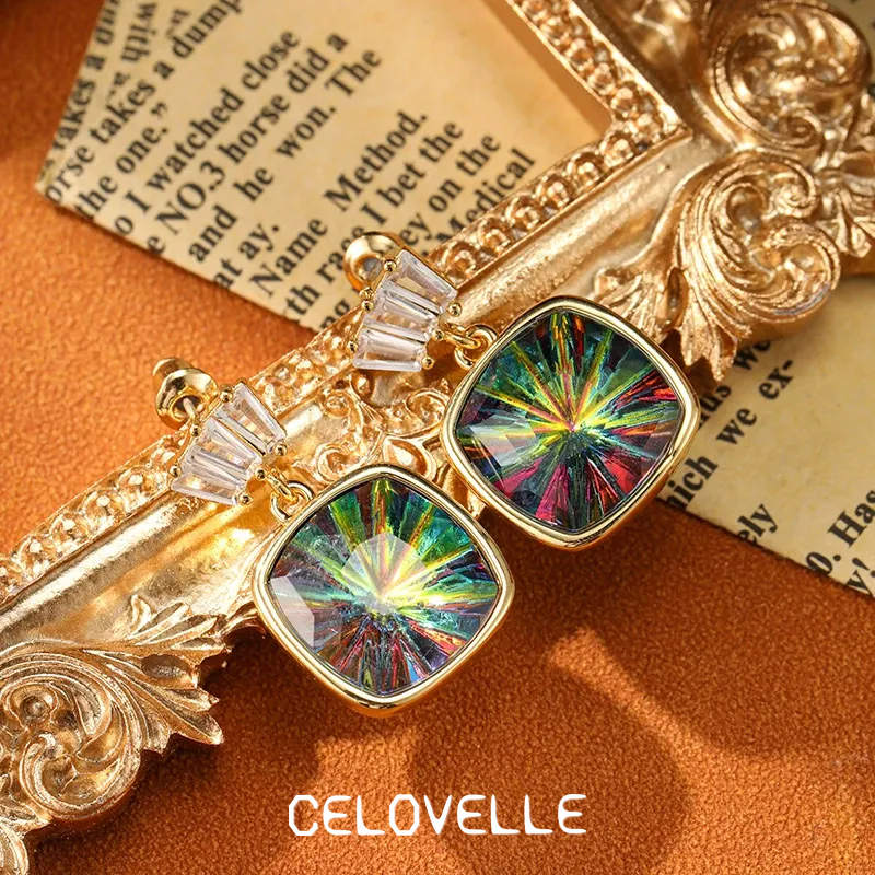 Rosalie Petal Geometric Crystal Drop Earrings product image 3