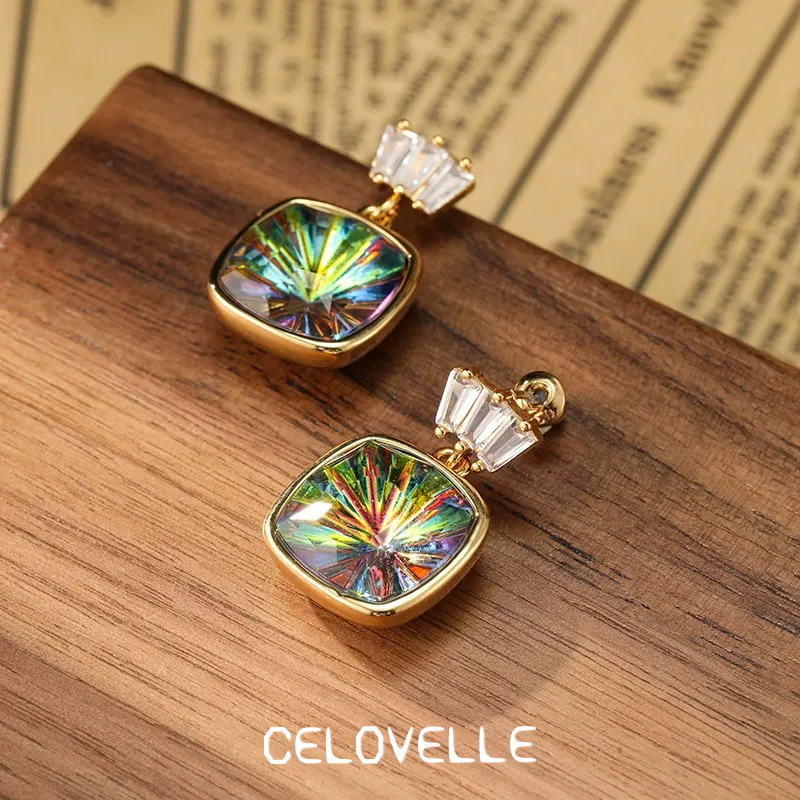 Rosalie Petal Geometric Crystal Drop Earrings product image 5