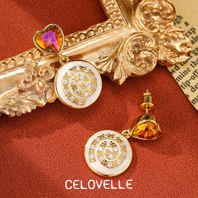 Noelle Petal Heart Enamel Drop Earrings product image 1