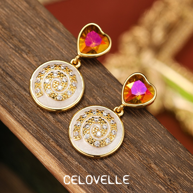 Noelle Petal Heart Enamel Drop Earrings product image 5