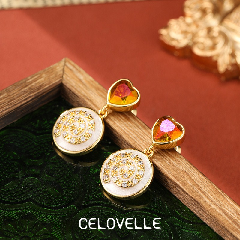 Noelle Petal Heart Enamel Drop Earrings product image 6