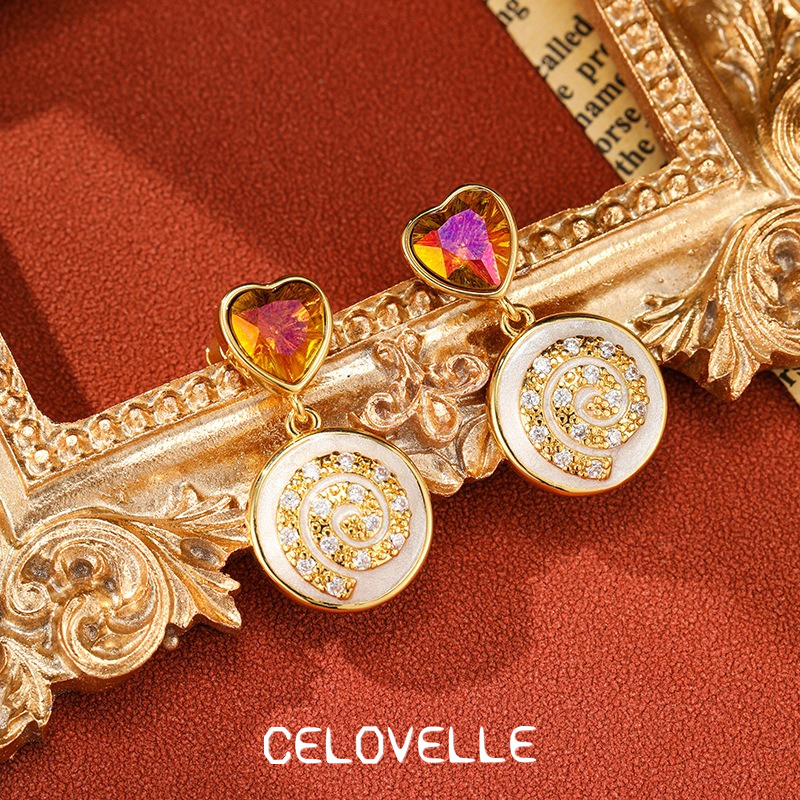 Noelle Petal Heart Enamel Drop Earrings product image 7