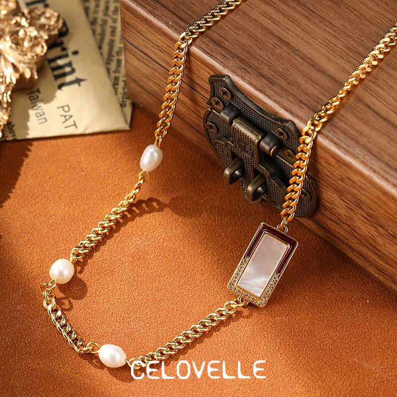Noelle Nocturne Pearl Geometric Chain Bracelet product image 6