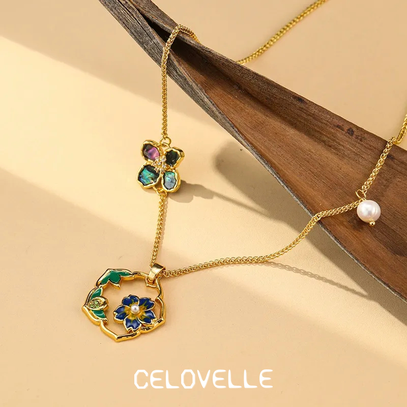 Vesper Reverie Floral Enamel Pendant Necklace product image 1