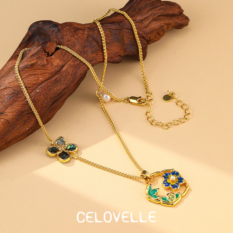 Vesper Reverie Floral Enamel Pendant Necklace product image 5