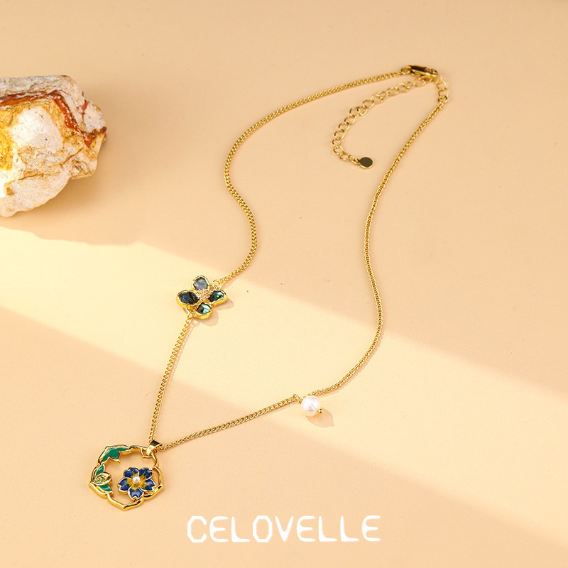 Vesper Reverie Floral Enamel Pendant Necklace product image 6