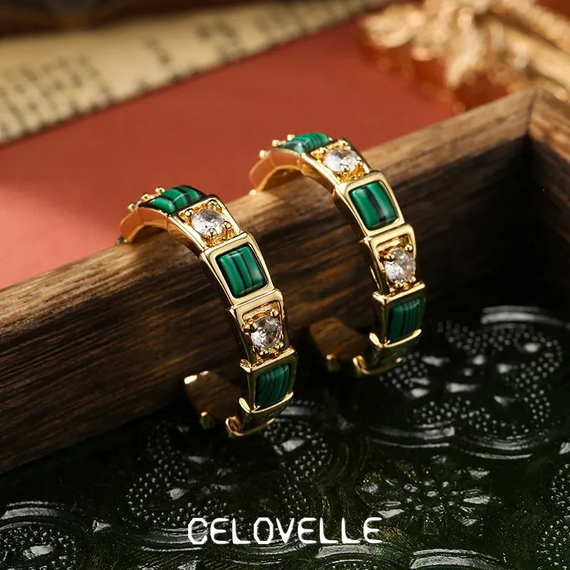 Aurelia Lustre Malachite-Tone Stud Earrings product image 3