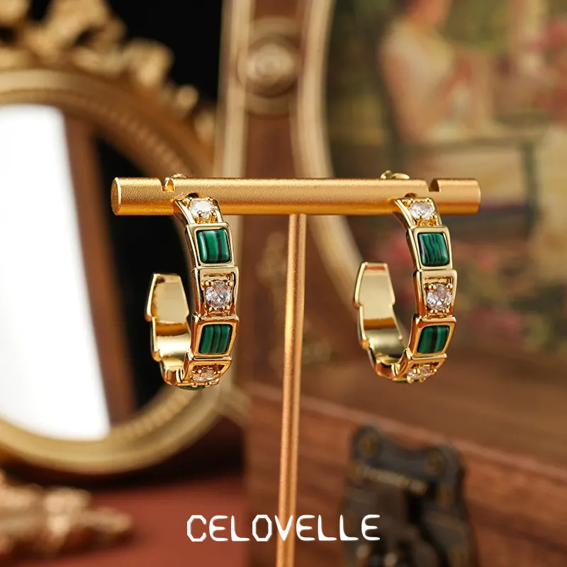Aurelia Lustre Malachite-Tone Stud Earrings product image 4
