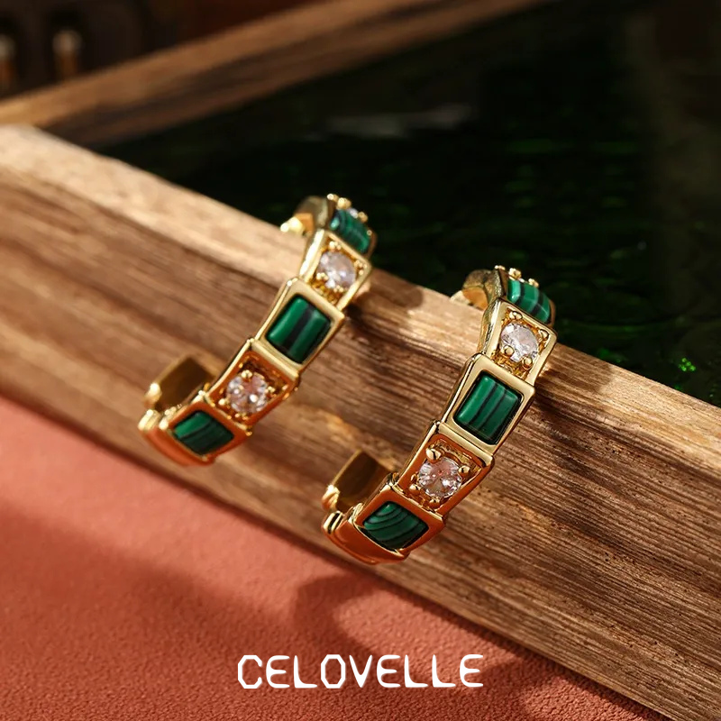 Aurelia Lustre Malachite-Tone Stud Earrings product image 5