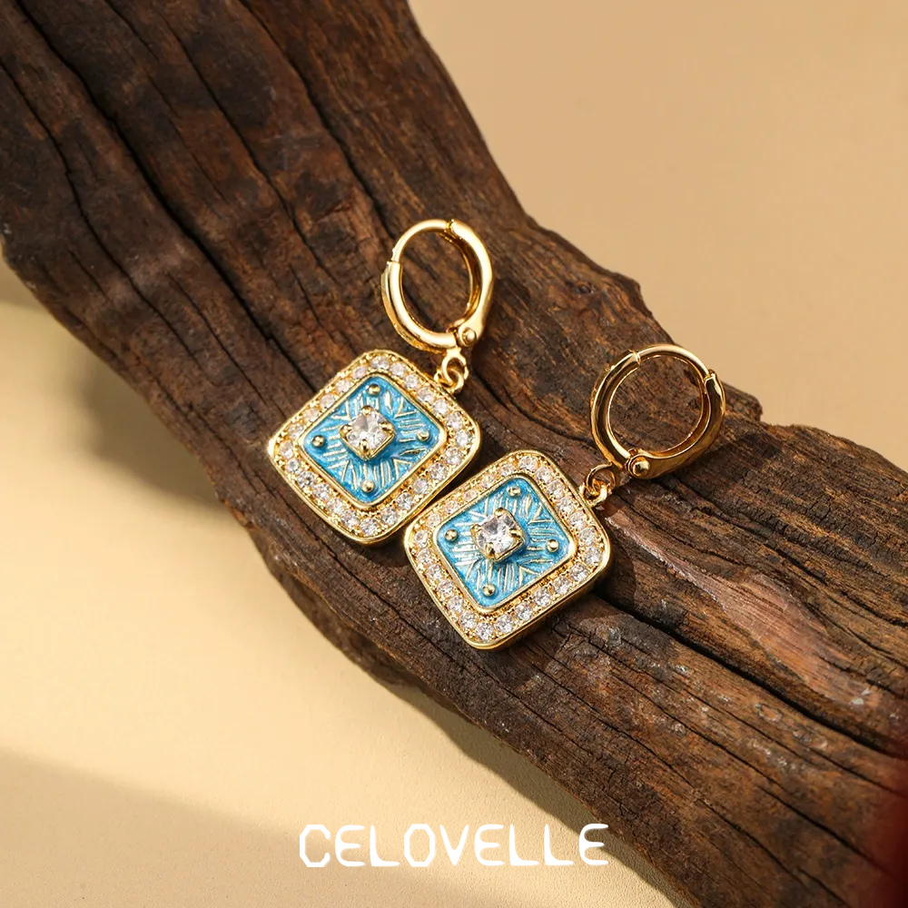 Cressida Halo Geometric Crystal Hoop Earrings product image 1