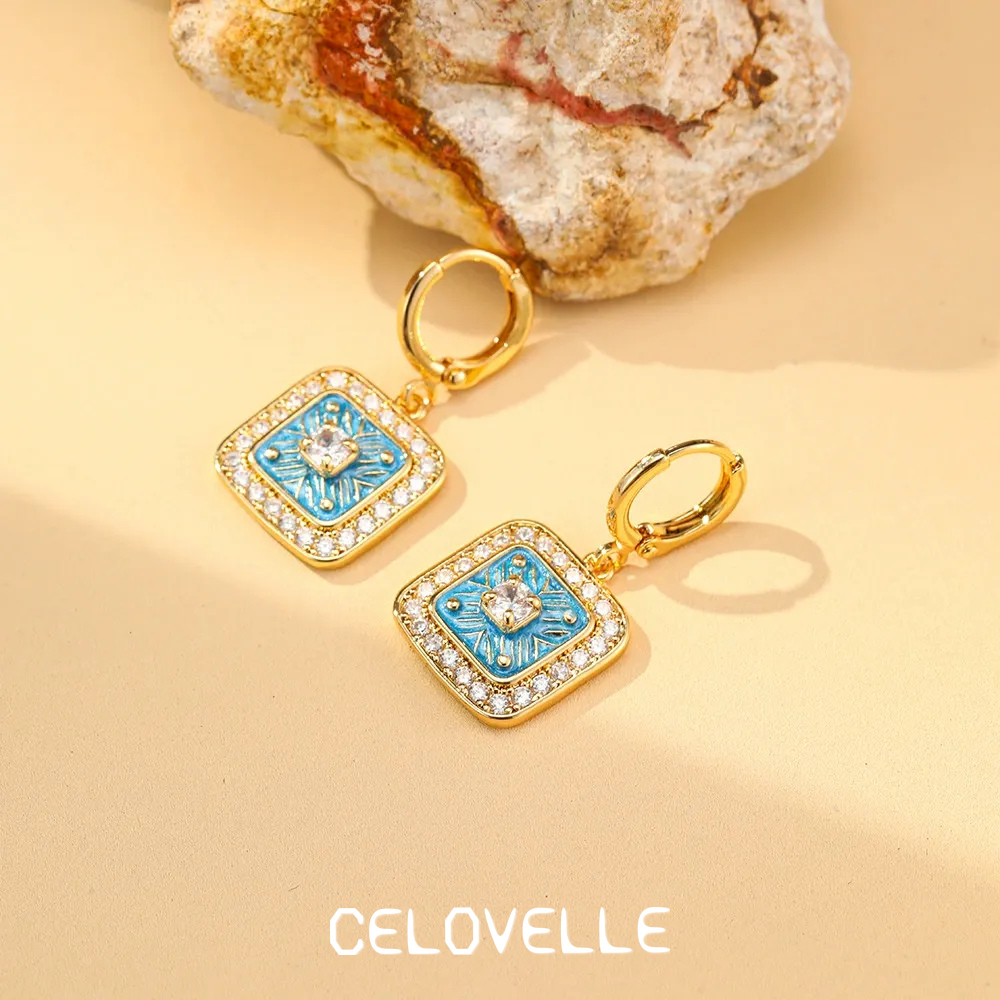 Cressida Halo Geometric Crystal Hoop Earrings product image 2