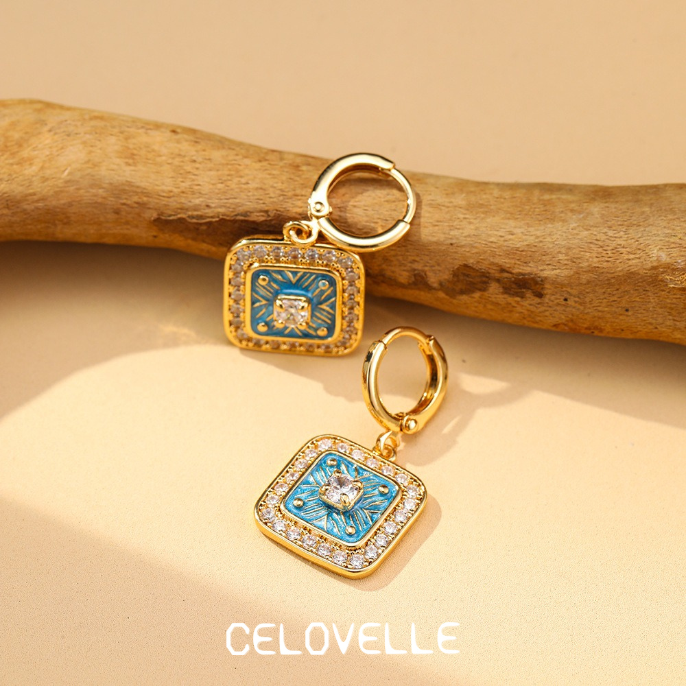 Cressida Halo Geometric Crystal Hoop Earrings product image 3