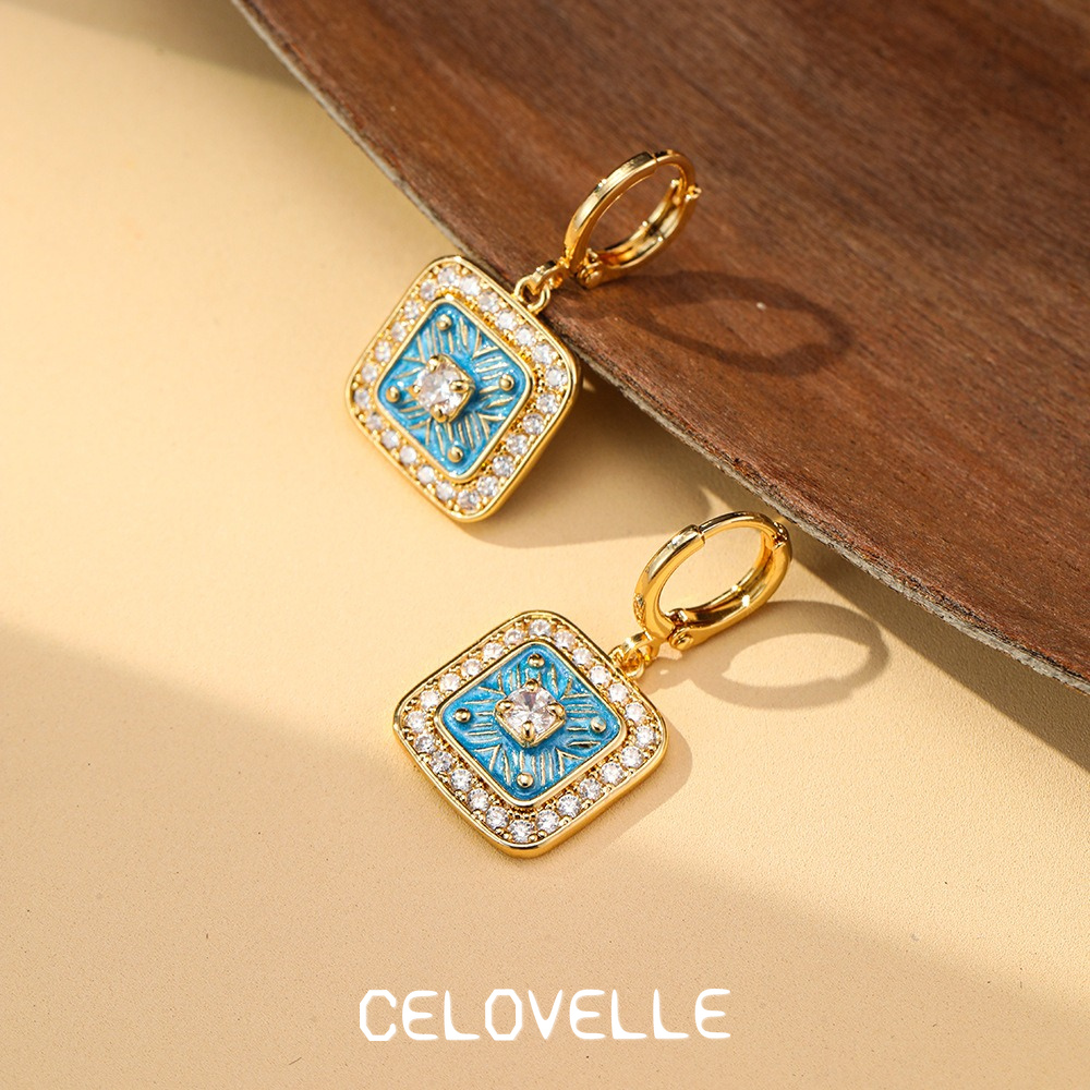 Cressida Halo Geometric Crystal Hoop Earrings product image 4