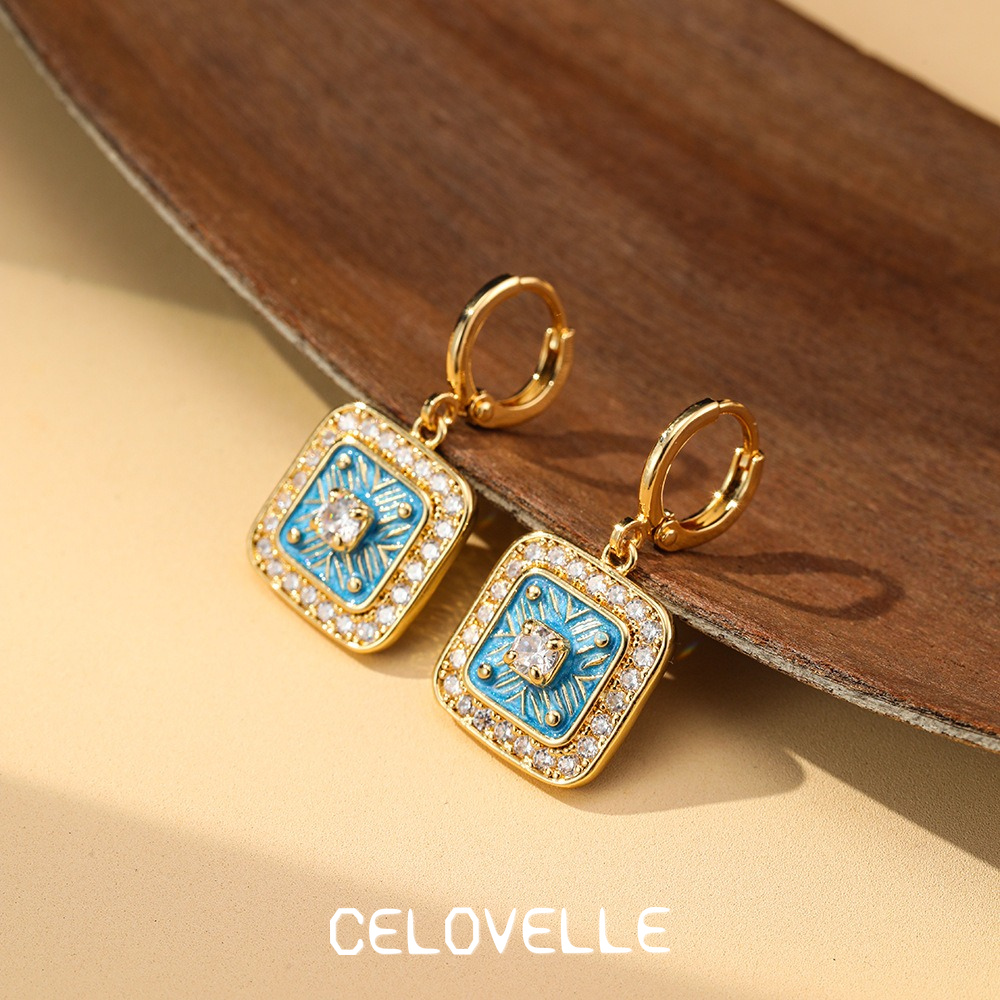 Cressida Halo Geometric Crystal Hoop Earrings product image 5