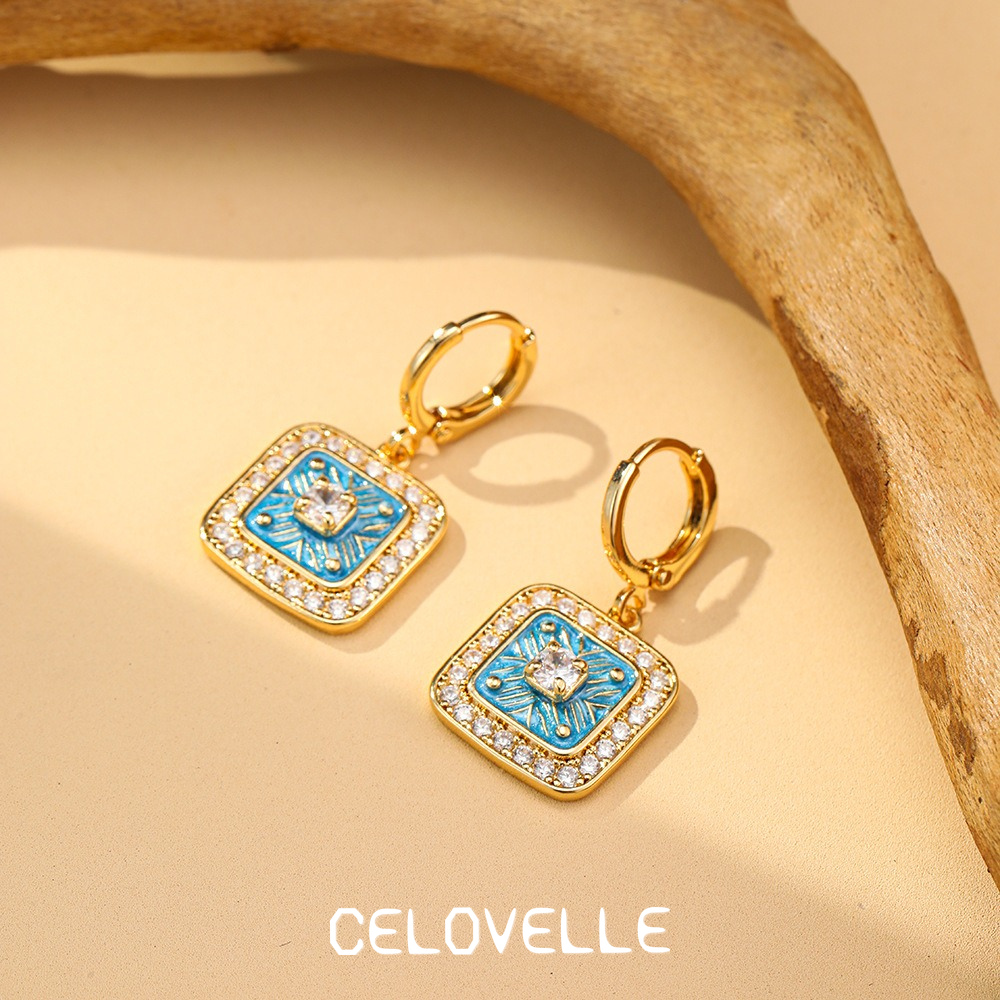 Cressida Halo Geometric Crystal Hoop Earrings product image 6