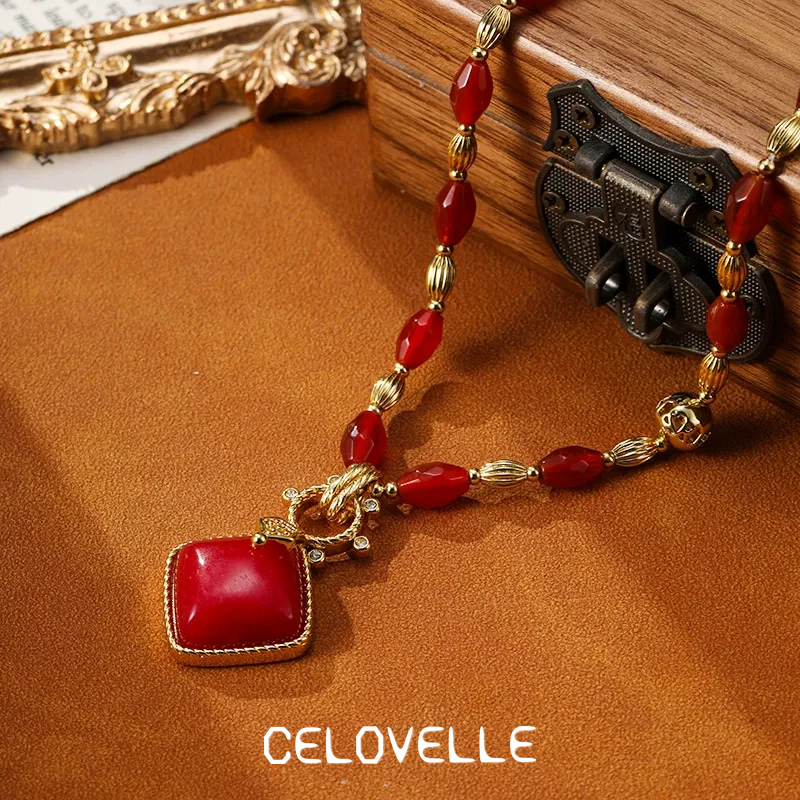 Evadne Muse Garnet-Tone Pendant Necklace product image 1
