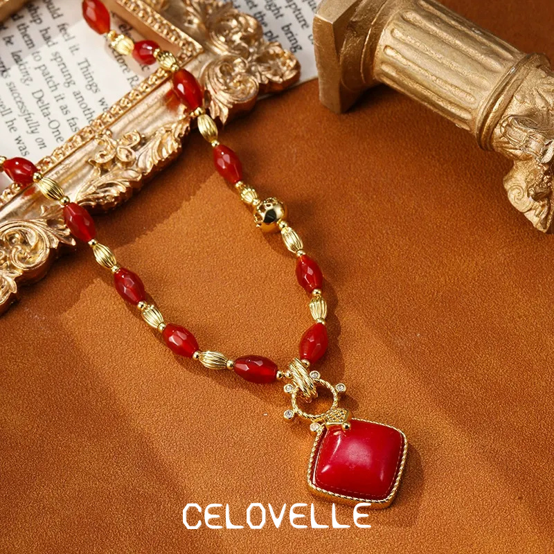Evadne Muse Garnet-Tone Pendant Necklace product image 2