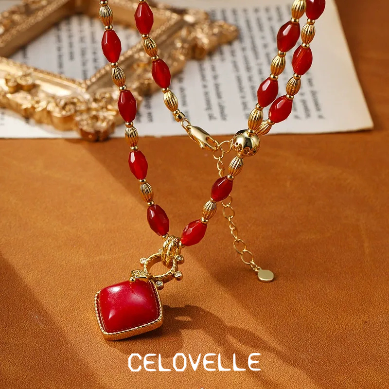 Evadne Muse Garnet-Tone Pendant Necklace product image 3