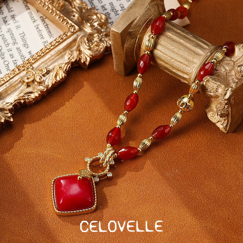Evadne Muse Garnet-Tone Pendant Necklace product image 7