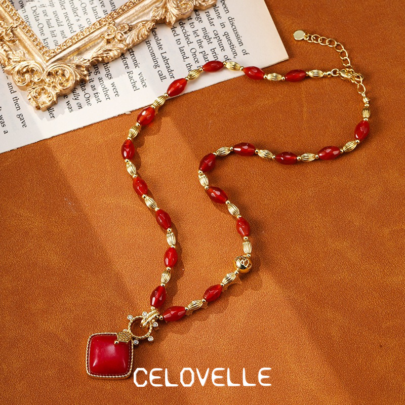 Evadne Muse Garnet-Tone Pendant Necklace product image 8