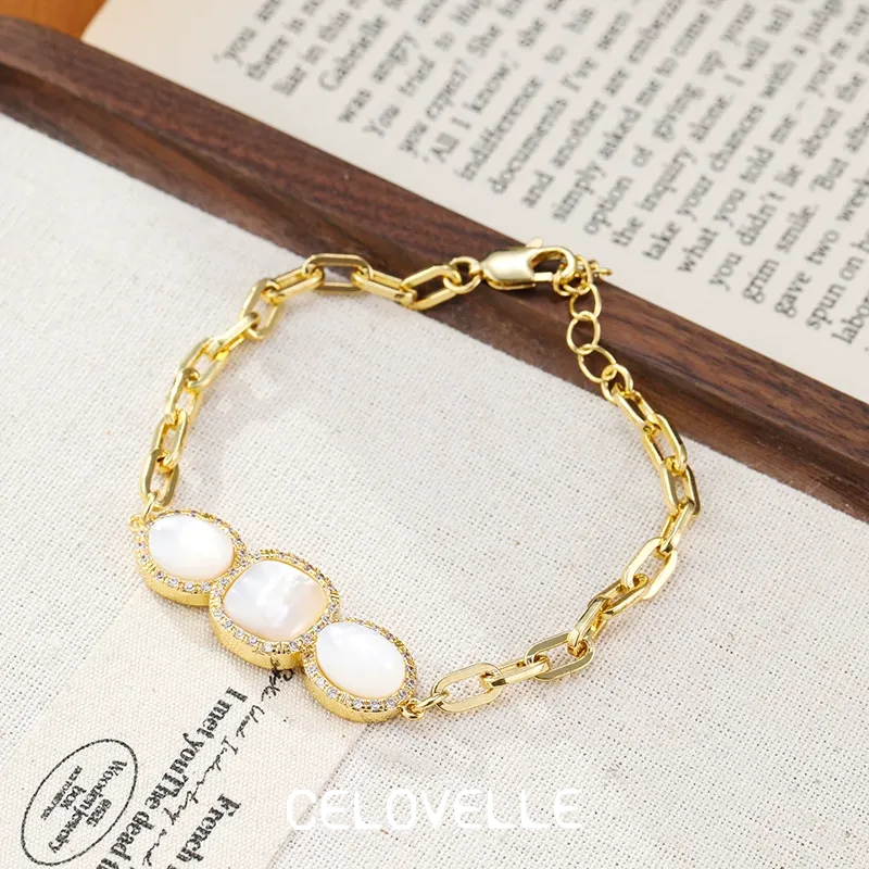 Thalia Muse Pearlescent Shell Chain Bracelet product image 1