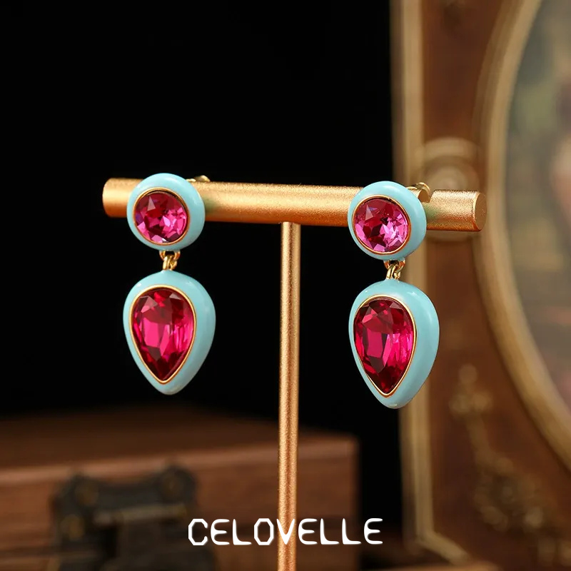 Aurelia Bloom Enamel Blue Drop Earrings product image 1
