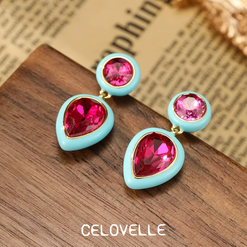 Aurelia Bloom Enamel Blue Drop Earrings product image 2