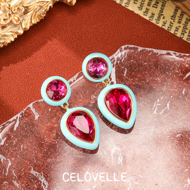 Aurelia Bloom Enamel Blue Drop Earrings product image 3