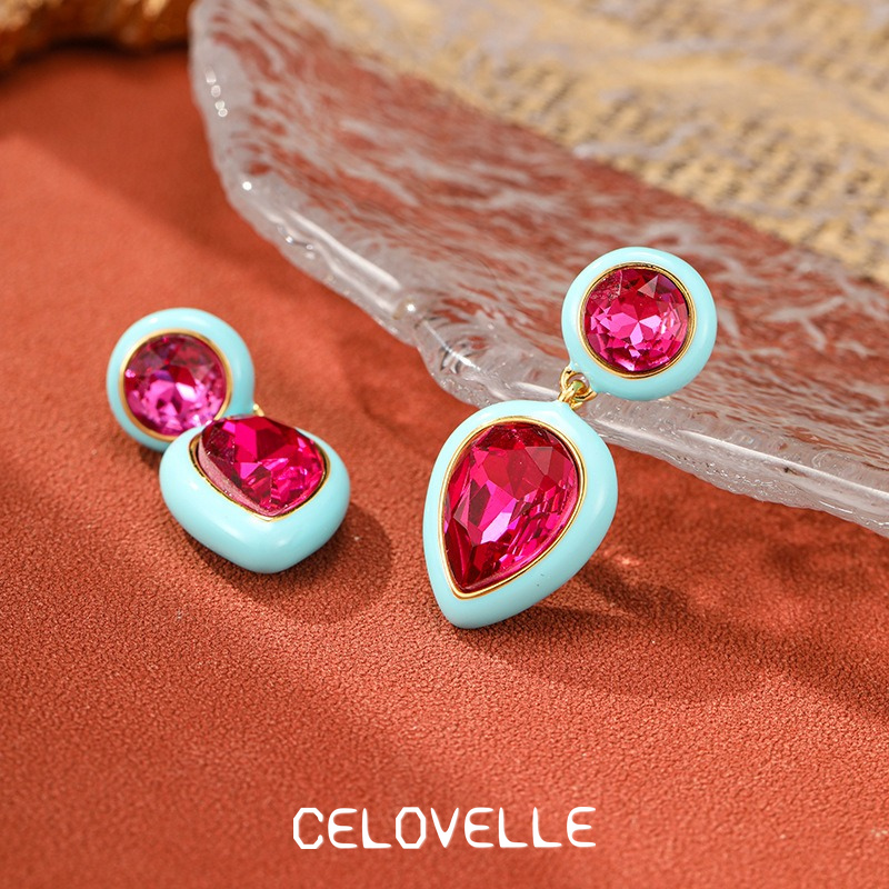 Aurelia Bloom Enamel Blue Drop Earrings product image 4